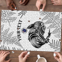 Custom New Zealand Kiwi Football Puzzle Aotearoa Silver Fern - Polynesian Pride