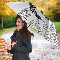 Custom New Zealand Kiwi Football Umbrella Aotearoa Silver Fern - Polynesian Pride