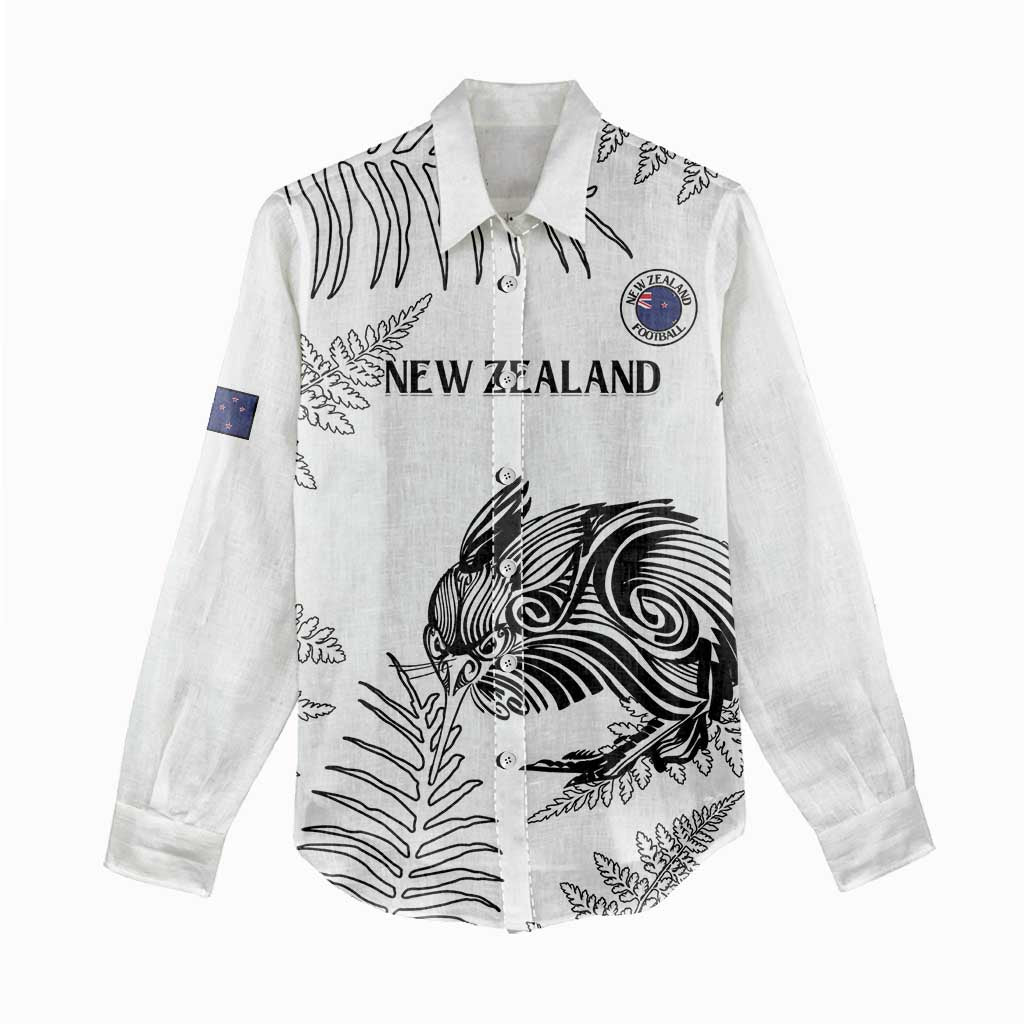 Custom New Zealand Kiwi Football Women Casual Shirt Aotearoa Silver Fern