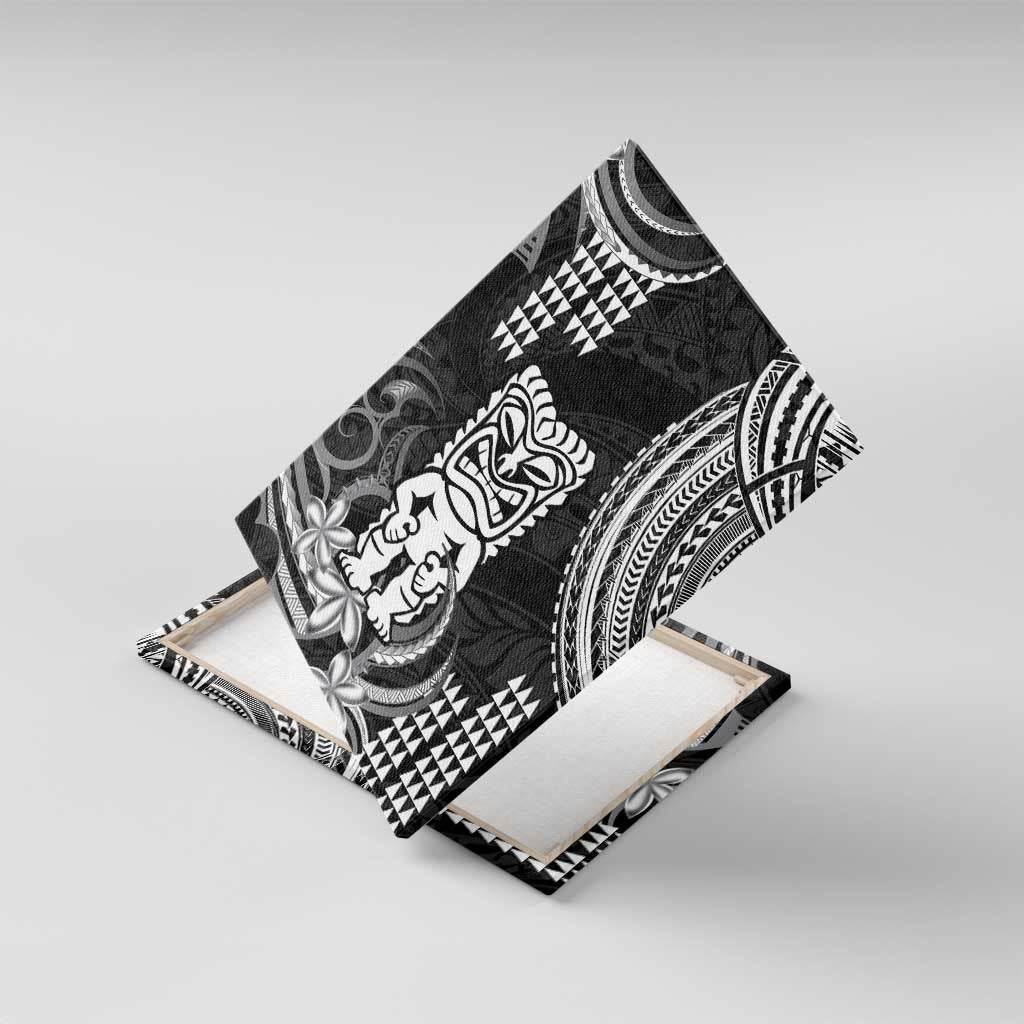 Hawaii Ku God Canvas Wall Art Kakau Mix Polynesian Tattoo LT14 With Frame Black - Polynesian Pride