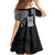 Hawaii Ku God Family Matching Off The Shoulder Long Sleeve Dress and Hawaiian Shirt Kakau Mix Polynesian Tattoo