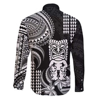 Hawaii Ku God Family Matching Off Shoulder Maxi Dress and Hawaiian Shirt Kakau Mix Polynesian Tattoo