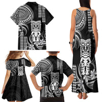 Hawaii Ku God Family Matching Tank Maxi Dress and Hawaiian Shirt Kakau Mix Polynesian Tattoo