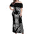Hawaii Ku God Off Shoulder Maxi Dress Kakau Mix Polynesian Tattoo