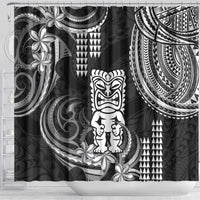 Hawaii Ku God Shower Curtain Kakau Mix Polynesian Tattoo