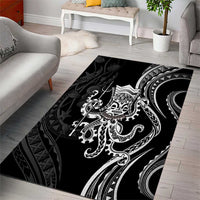 Black Hawaii Kanaloa God Area Rug Hawaiian Octopus