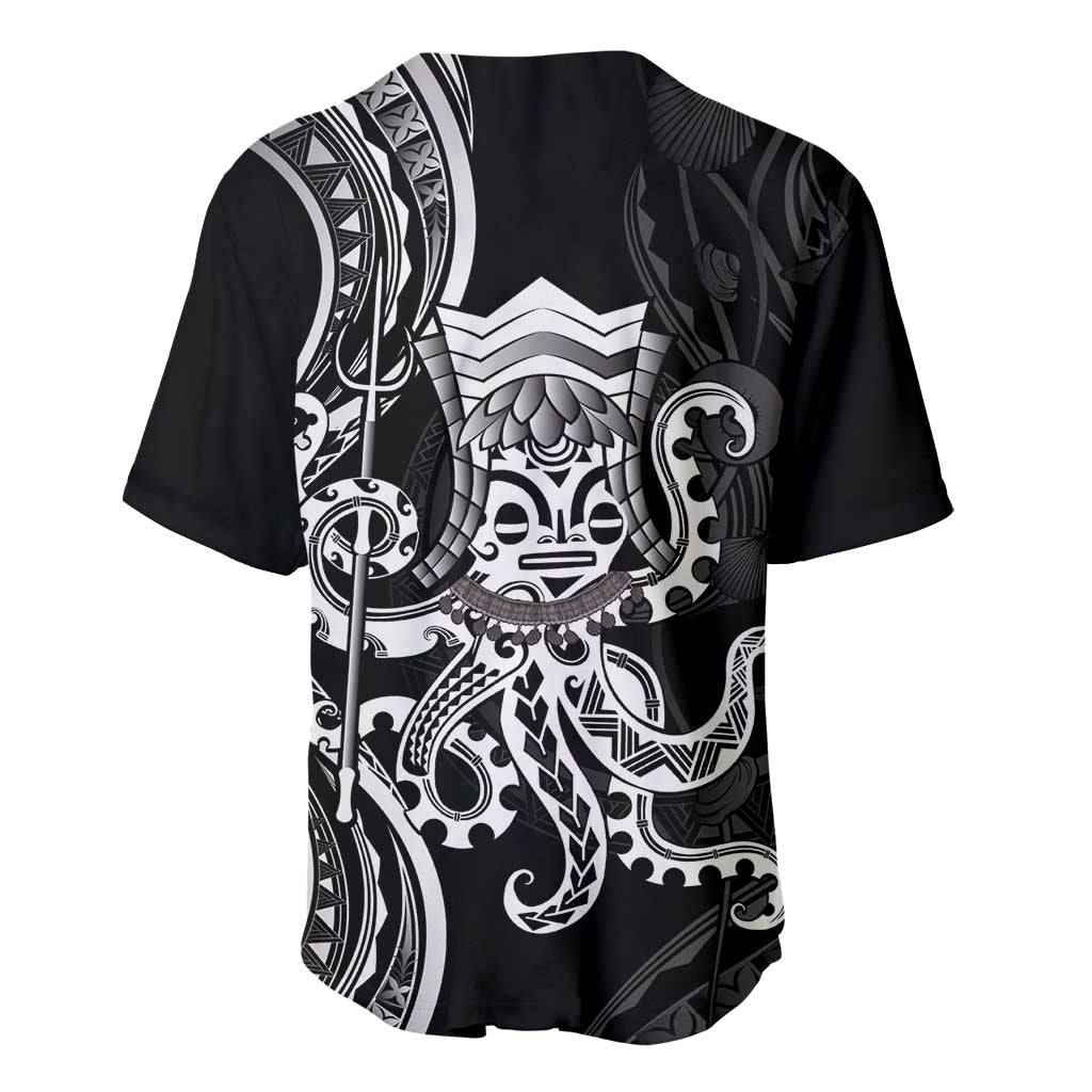 Black Hawaii Kanaloa God Baseball Jersey Hawaiian Octopus LT14 - Polynesian Pride