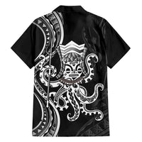 Black Hawaii Kanaloa God Family Matching Off Shoulder Maxi Dress and Hawaiian Shirt Hawaiian Octopus