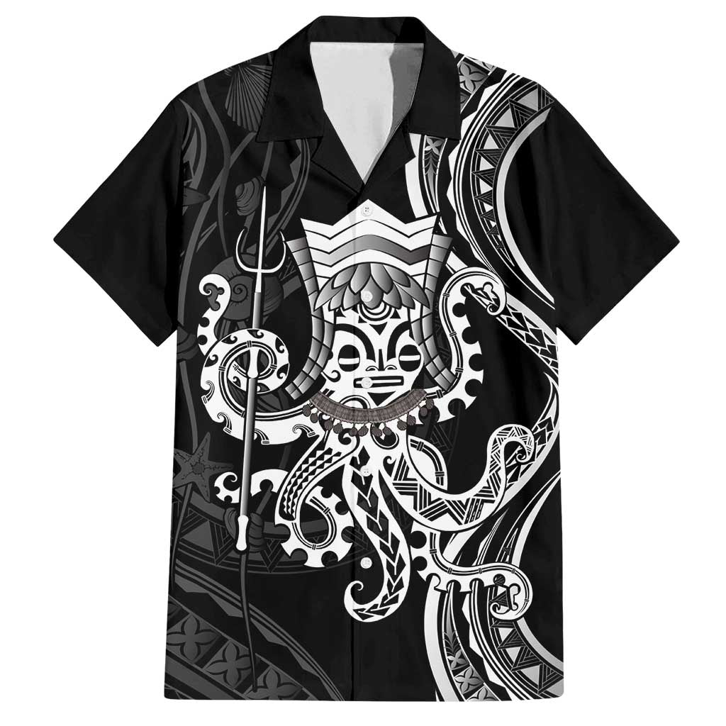 Black Hawaii Kanaloa God Family Matching Puletasi and Hawaiian Shirt Hawaiian Octopus