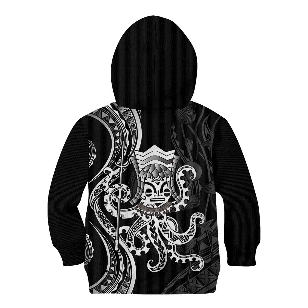 Black Hawaii Kanaloa God Kid Hoodie Hawaiian Octopus