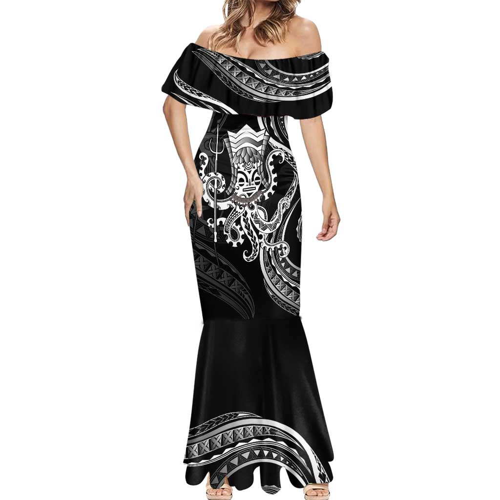 Black Hawaii Kanaloa God Mermaid Dress Hawaiian Octopus