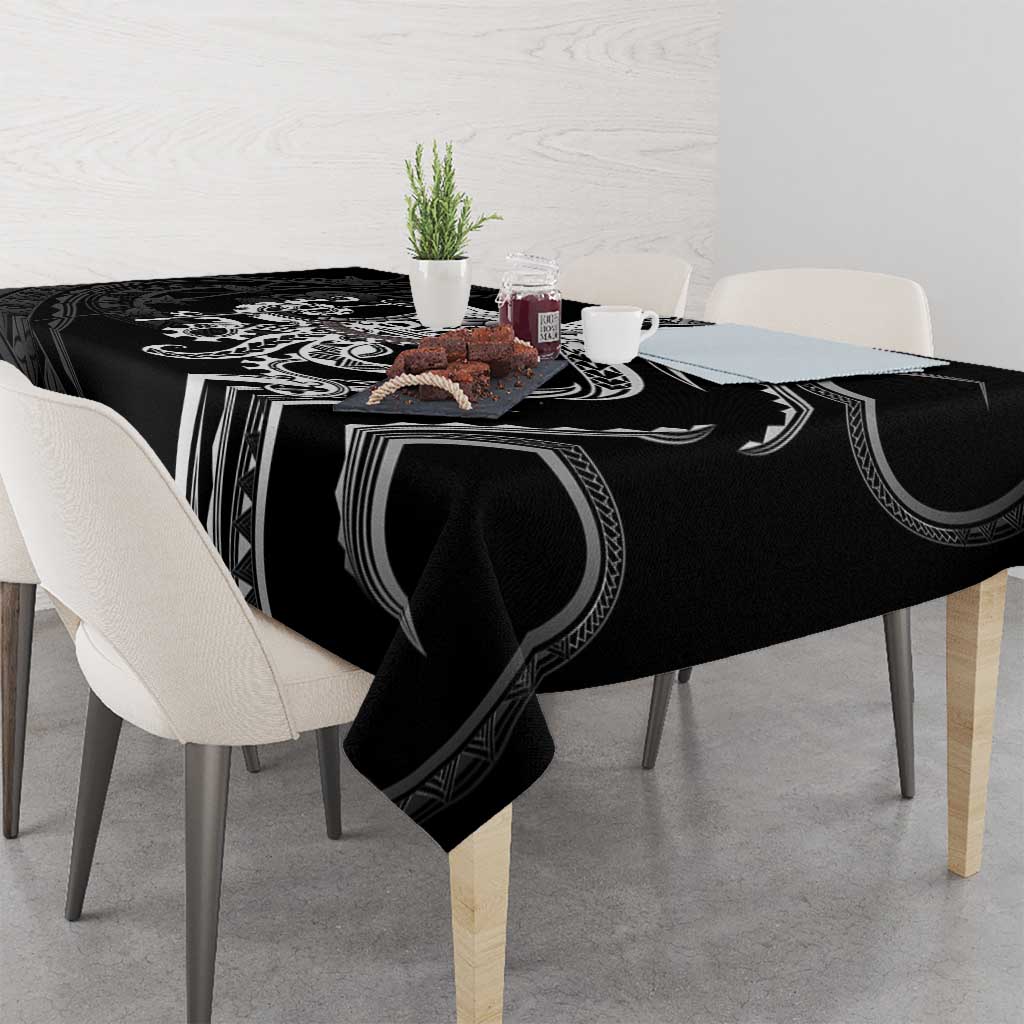 Black Hawaii Kanaloa God Tablecloth Hawaiian Octopus