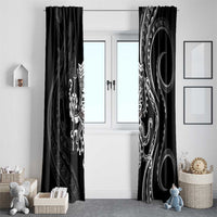 Black Hawaii Kanaloa God Window Curtain Hawaiian Octopus