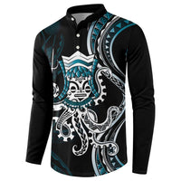 Turquoise Hawaii Kanaloa God Button Sweatshirt Hawaiian Octopus LT14 - Polynesian Pride