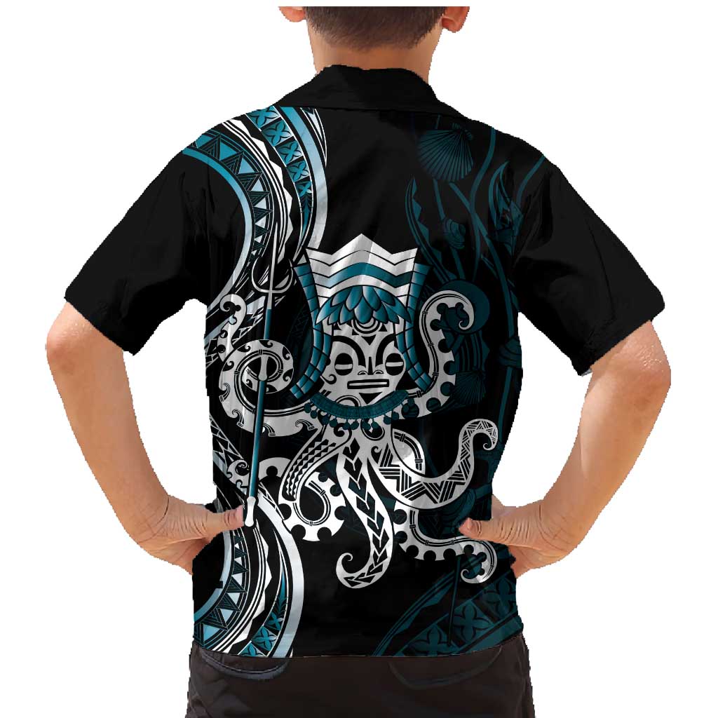 Turquoise Hawaii Kanaloa God Family Matching Mermaid Dress and Hawaiian Shirt Hawaiian Octopus