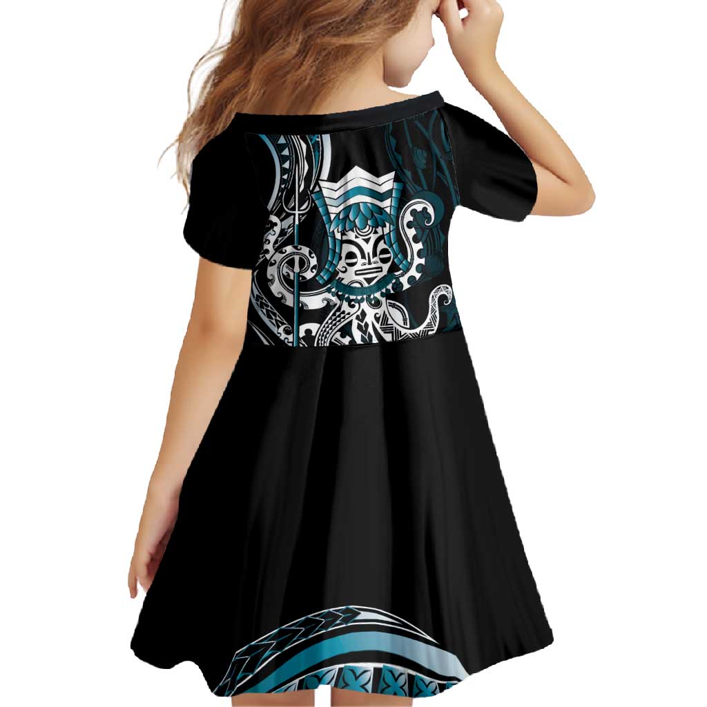 Turquoise Hawaii Kanaloa God Family Matching Mermaid Dress and Hawaiian Shirt Hawaiian Octopus