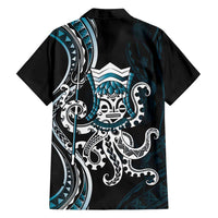 Turquoise Hawaii Kanaloa God Family Matching Off Shoulder Maxi Dress and Hawaiian Shirt Hawaiian Octopus