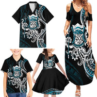 Turquoise Hawaii Kanaloa God Family Matching Summer Maxi Dress and Hawaiian Shirt Hawaiian Octopus