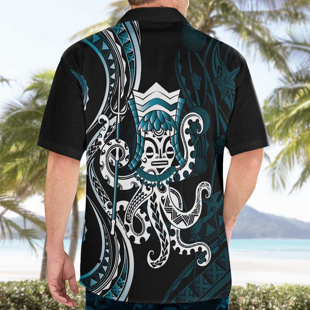 Turquoise Hawaii Kanaloa God Hawaiian Shirt Hawaiian Octopus
