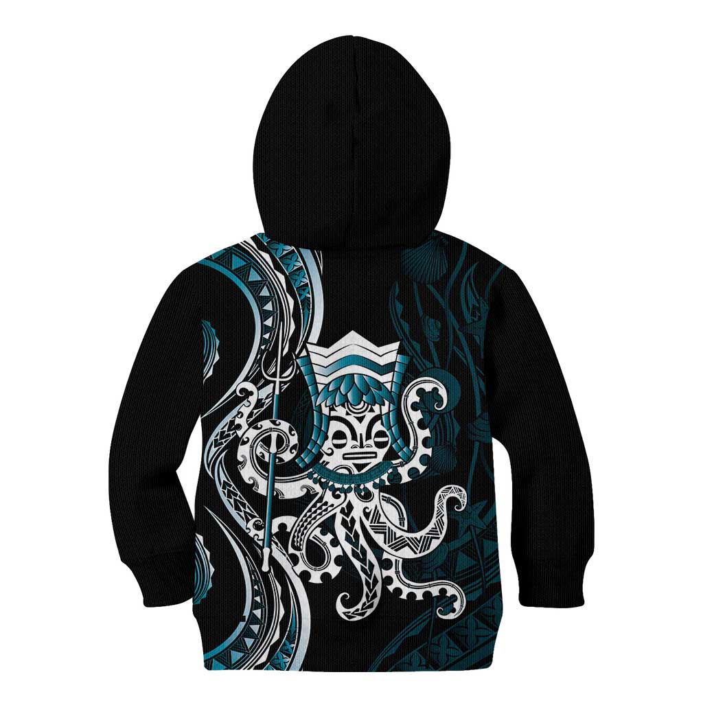 Turquoise Hawaii Kanaloa God Kid Hoodie Hawaiian Octopus