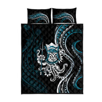 Turquoise Hawaii Kanaloa God Quilt Bed Set Hawaiian Octopus