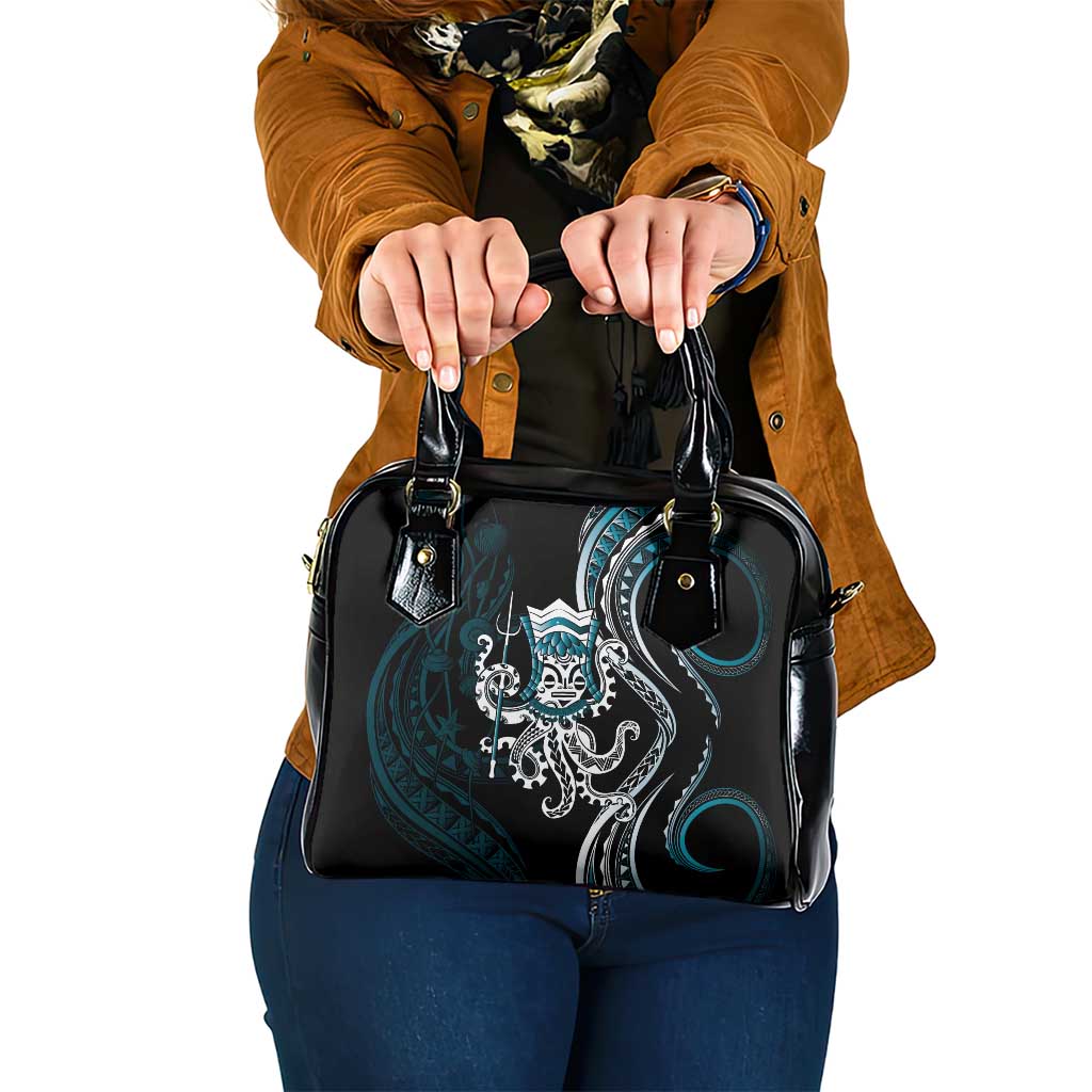 Turquoise Hawaii Kanaloa God Shoulder Handbag Hawaiian Octopus LT14 One Size Turquoise - Polynesian Pride