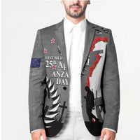 New Zealand ANZAC Day Blazer 25th April Silver Fern With Poppy - Polynesian Pride