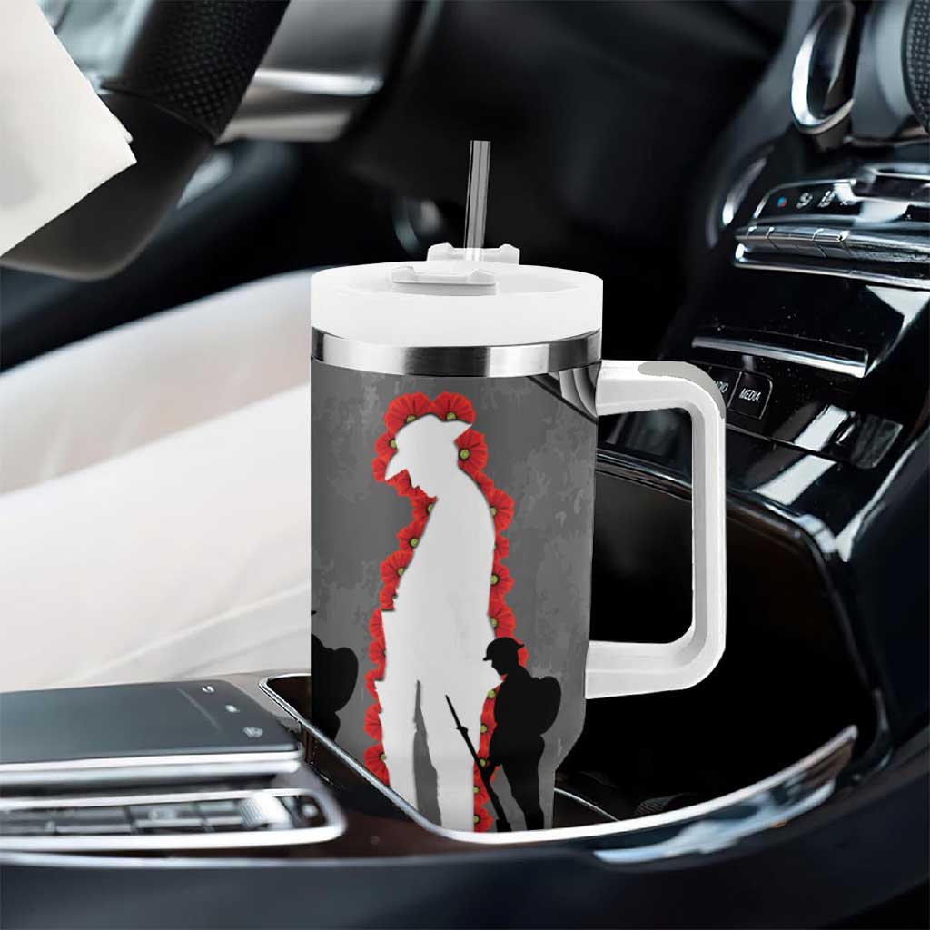 New Zealand ANZAC Day Tumbler With Handle 25th April Silver Fern With Poppy