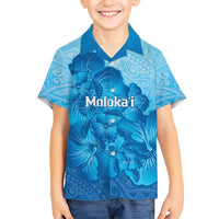 Aloha Hawaii Molokai Island Kid Hawaiian Shirt Hibiscus Tribal Honu Hawaiian Tattoo