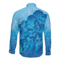 Aloha Hawaii Molokai Island Long Sleeve Button Shirt Hibiscus Tribal Honu Hawaiian Tattoo