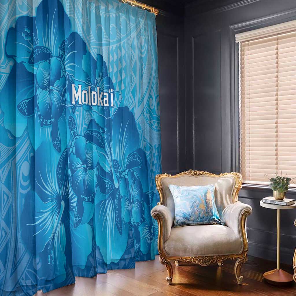 Aloha Hawaii Molokai Island Window Curtain Hibiscus Tribal Honu Hawaiian Tattoo
