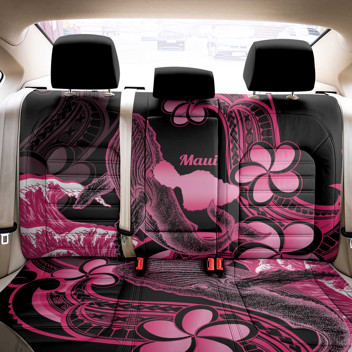 Aloha Hawaii Maui Back Car Seat Cover Valley Isle Humpback Whale Black LT14 - Polynesian Pride