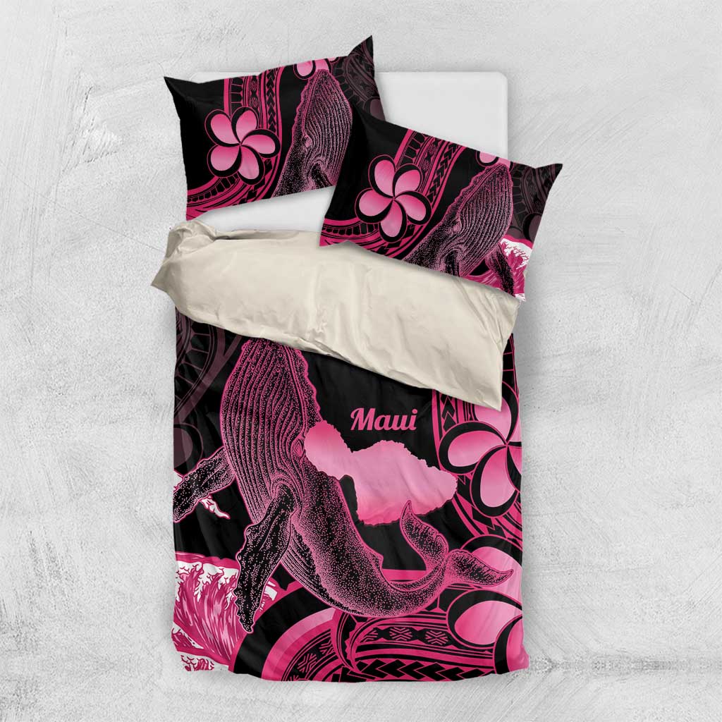 Aloha Hawaii Maui Bedding Set Valley Isle Humpback Whale Black