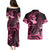 Aloha Hawaii Maui Couples Matching Puletasi and Hawaiian Shirt Valley Isle Humpback Whale Black