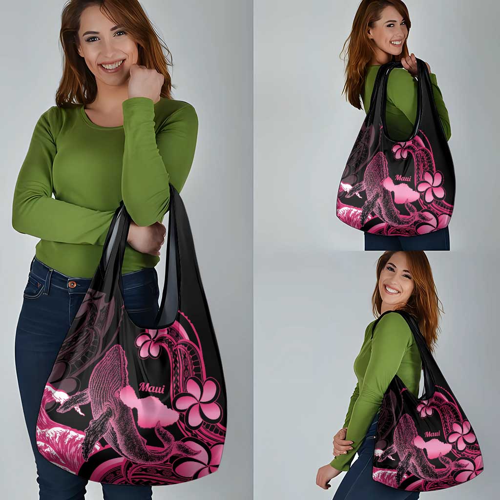 Aloha Hawaii Maui Grocery Bag Valley Isle Humpback Whale Black