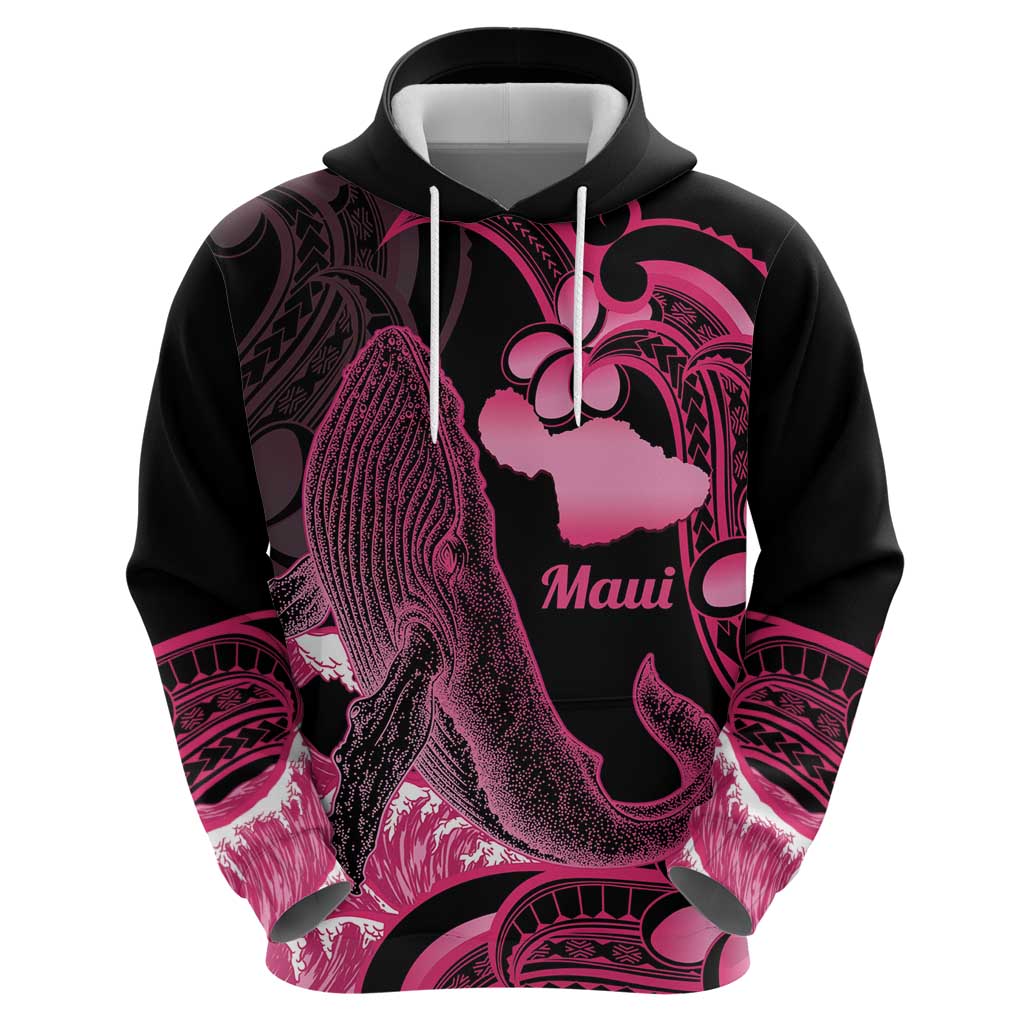 Aloha Hawaii Maui Hoodie Valley Isle Humpback Whale Black