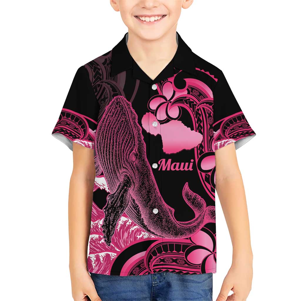 Aloha Hawaii Maui Kid Hawaiian Shirt Valley Isle Humpback Whale Black LT14 Kid Black - Polynesian Pride