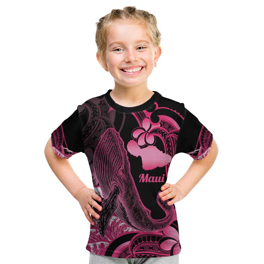 Aloha Hawaii Maui Kid T Shirt Valley Isle Humpback Whale Black LT14 Black - Polynesian Pride