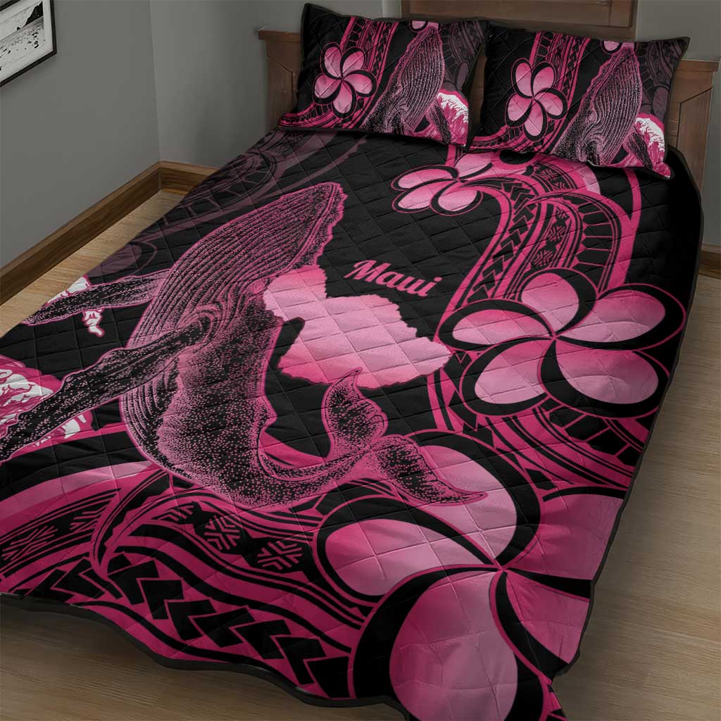 Aloha Hawaii Maui Quilt Bed Set Valley Isle Humpback Whale Black