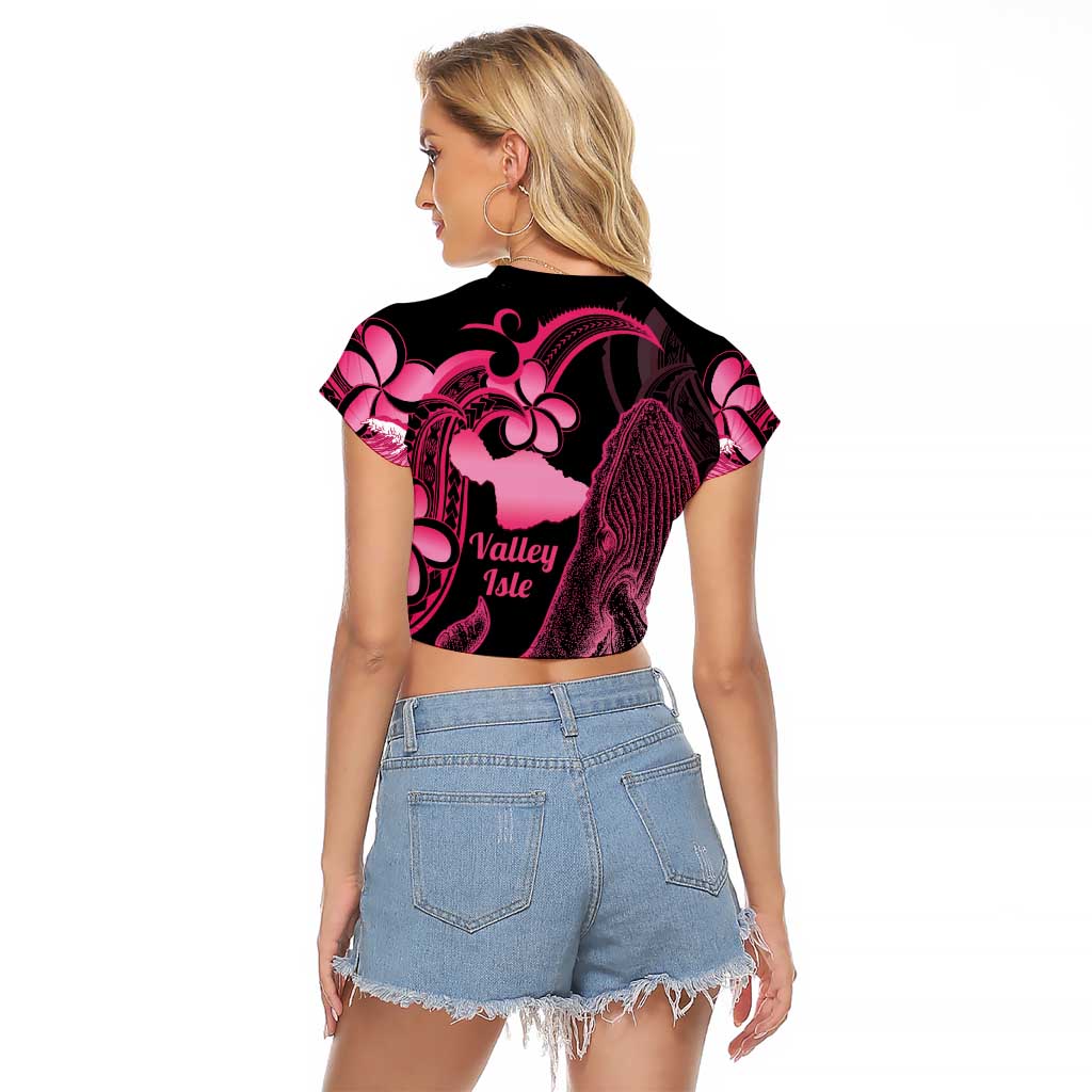Aloha Hawaii Maui Raglan Cropped T Shirt Valley Isle Humpback Whale Black LT14 - Polynesian Pride