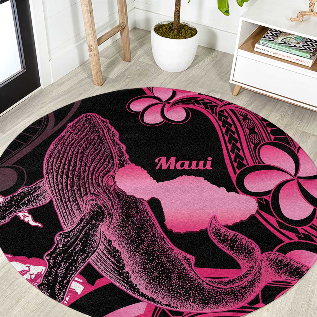 Aloha Hawaii Maui Round Carpet Valley Isle Humpback Whale Black LT14 Black - Polynesian Pride