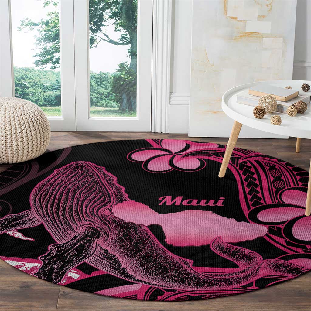 Aloha Hawaii Maui Round Carpet Valley Isle Humpback Whale Black LT14 - Polynesian Pride