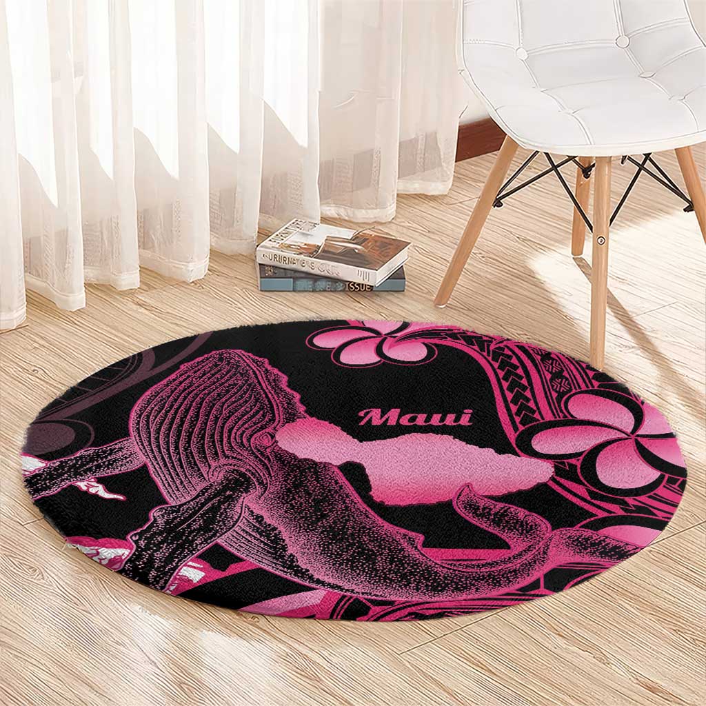 Aloha Hawaii Maui Round Carpet Valley Isle Humpback Whale Black LT14 - Polynesian Pride