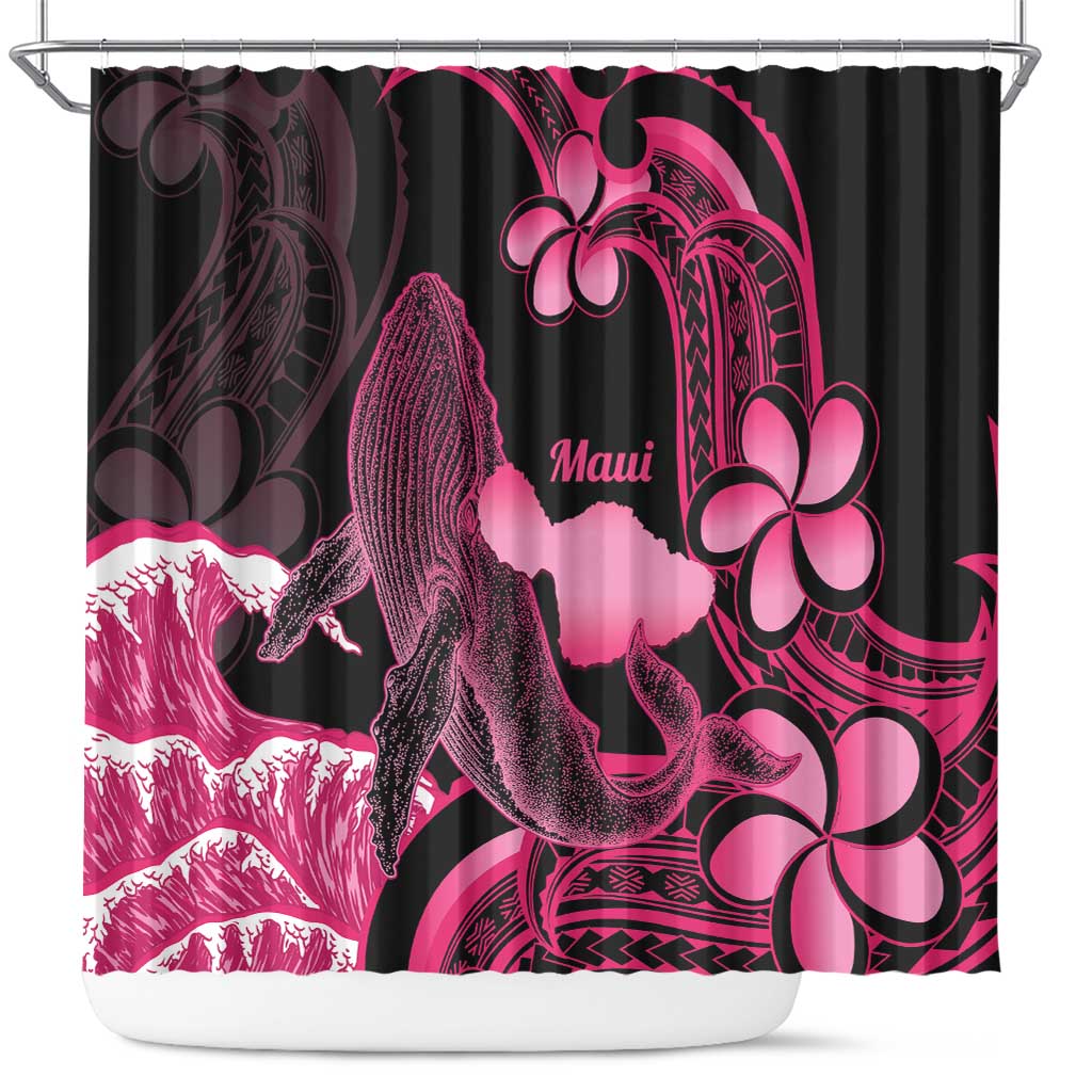 Aloha Hawaii Maui Shower Curtain Valley Isle Humpback Whale Black LT14 Black - Polynesian Pride