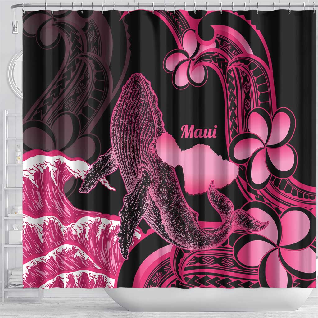 Aloha Hawaii Maui Shower Curtain Valley Isle Humpback Whale Black LT14 - Polynesian Pride