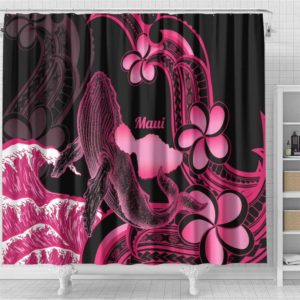 Aloha Hawaii Maui Shower Curtain Valley Isle Humpback Whale Black LT14 - Polynesian Pride