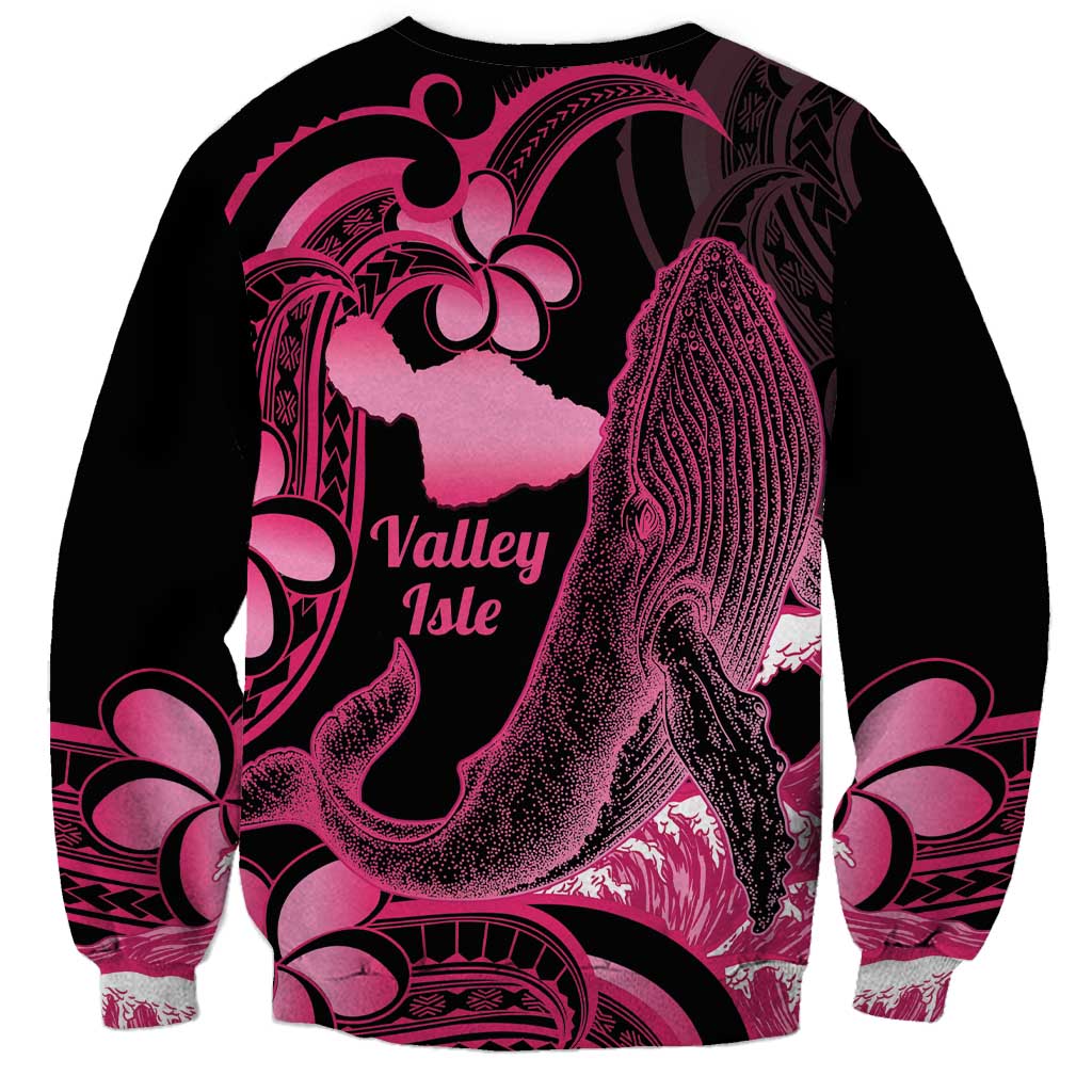 Aloha Hawaii Maui Sweatshirt Valley Isle Humpback Whale Black