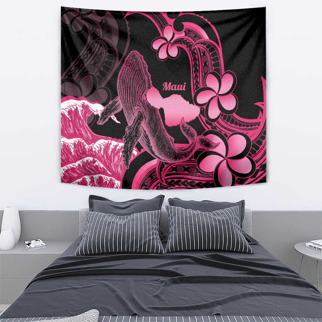 Aloha Hawaii Maui Tapestry Valley Isle Humpback Whale Black