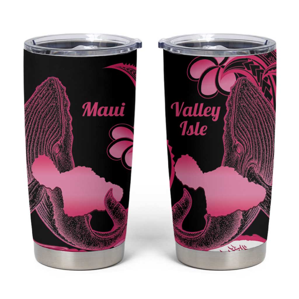 Aloha Hawaii Maui Tumbler Cup Valley Isle Humpback Whale Black