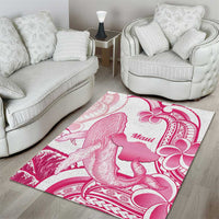 Aloha Hawaii Maui Area Rug Valley Isle Humpback Whale White